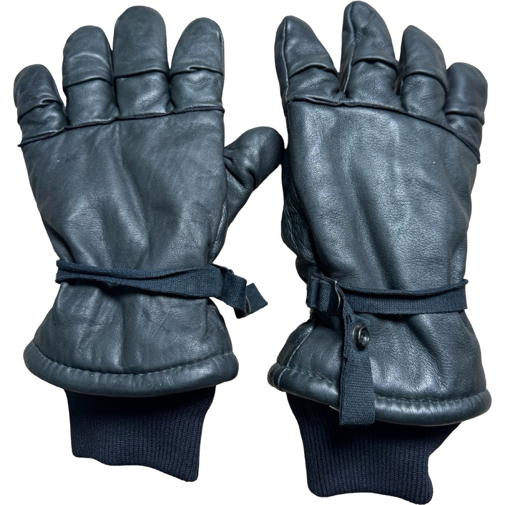 USGI Hawkeye Cold Wet Weather Leather Gloves Black L Military 8415-01-319-5115